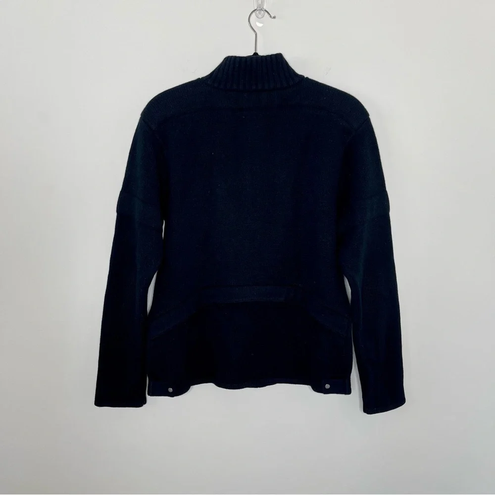 Polo Sport Ralph Lauren Black Heavy Cashmere Zip Cardigan Sweater Jacket Medium